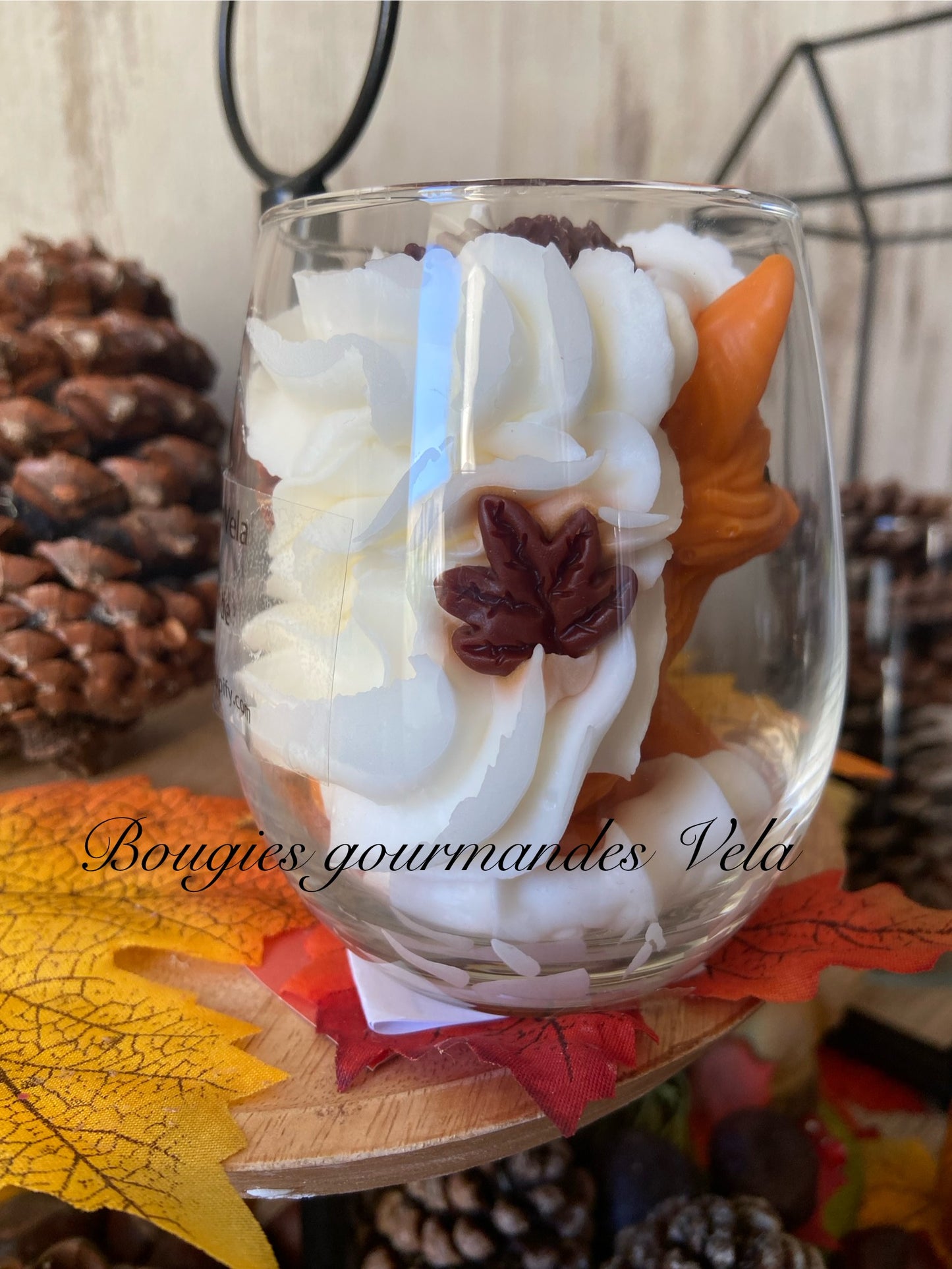 Bougie gourmande Bougie renard automne Bougie parfumée Bougie chantilly Bougie artisanale Bougie végétale Idée cadeau