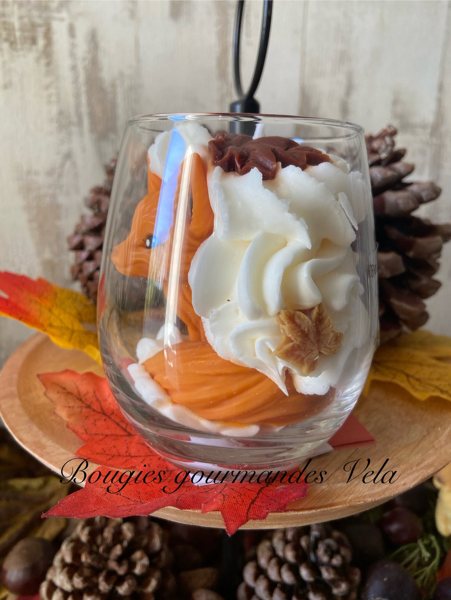 Bougie gourmande Bougie renard automne Bougie parfumée Bougie chantilly Bougie artisanale Bougie végétale Idée cadeau