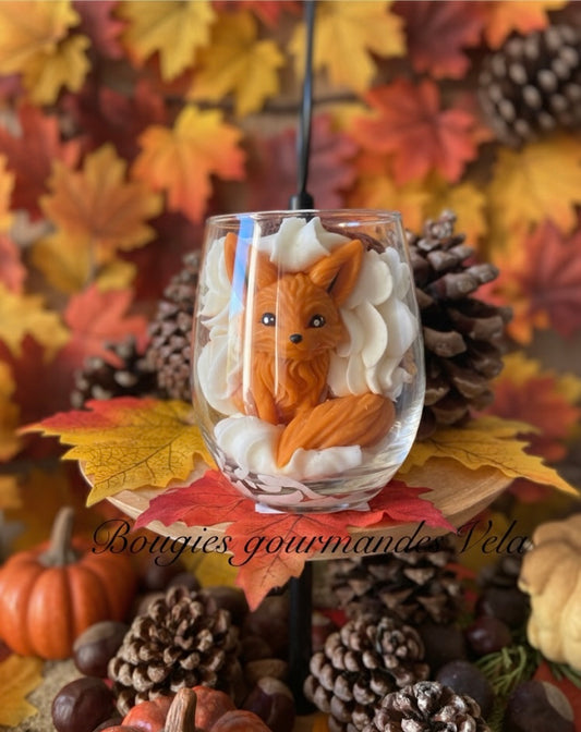 Bougie gourmande Bougie renard automne Bougie parfumée Bougie chantilly Bougie artisanale Bougie végétale Idée cadeau
