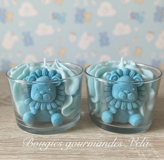 Bougie gourmande Bougie parfum crème bébé Bougie parfumée crème bébé Bougie bleue Bougie chantilly Bougie artisanale Bougie végétale Idée cadeau