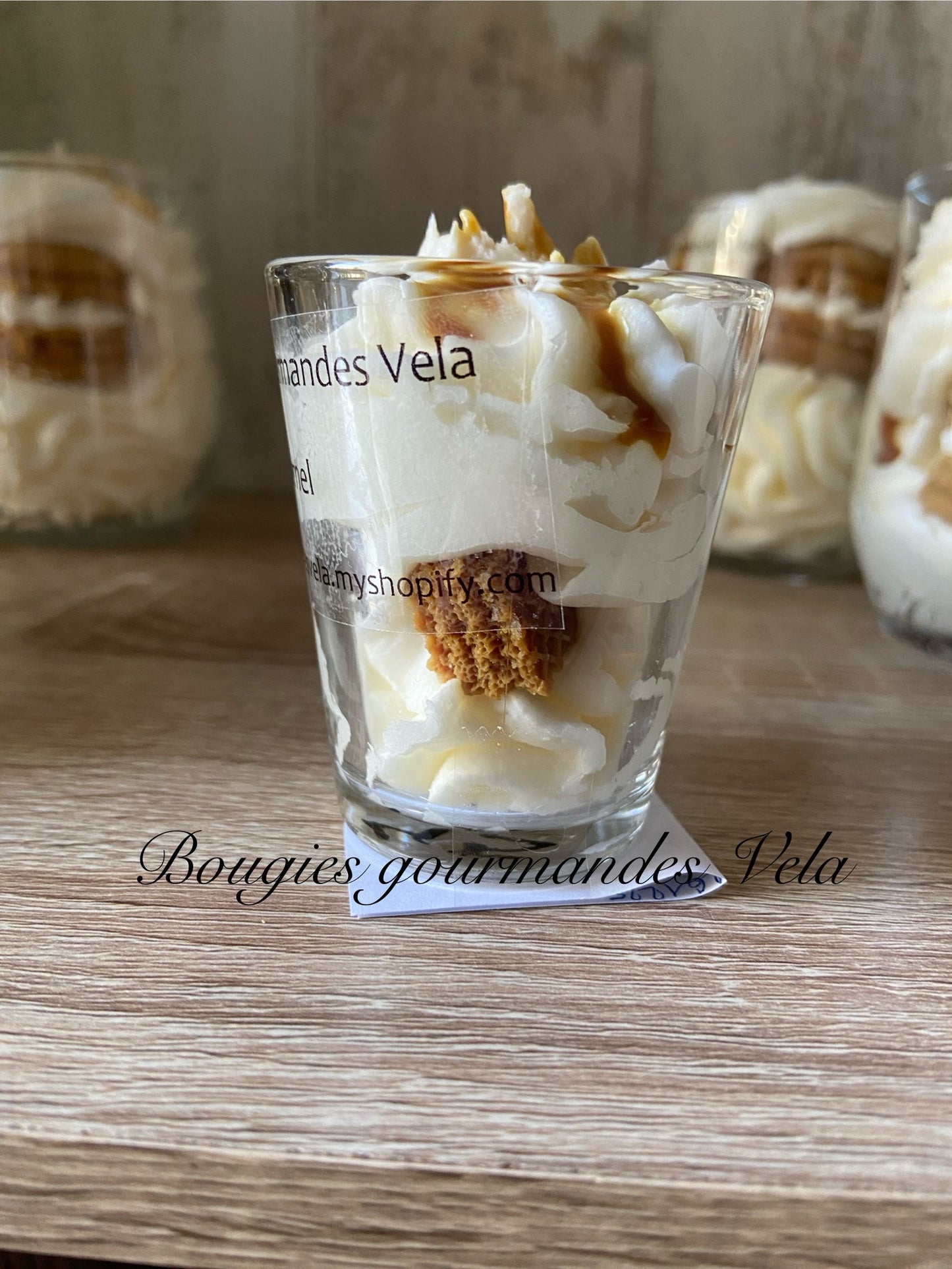 Coffret 2 bougies gourmandes parfum caramel parfum chocolat praliné Bougie chantilly Bougie artisanale Bougie végétale Idée cadeau