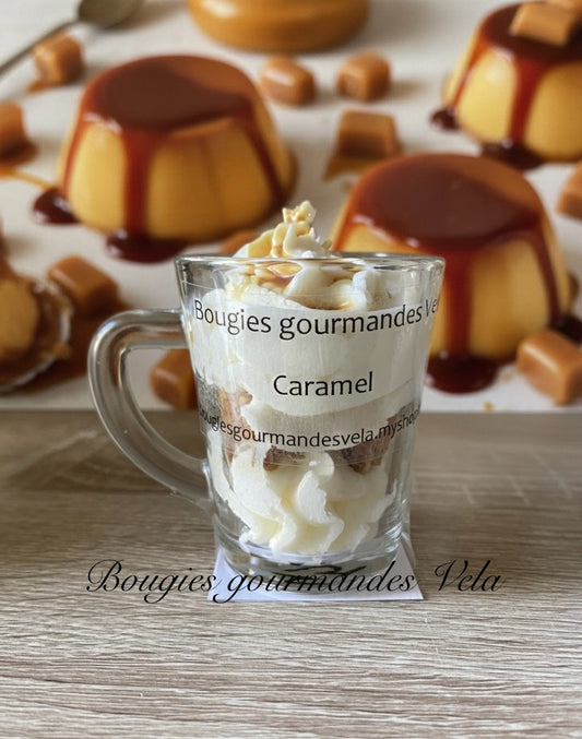 Mini Bougie gourmande parfum caramel Bougie chantilly Bougie artisanale Bougie végétale Idée cadeau