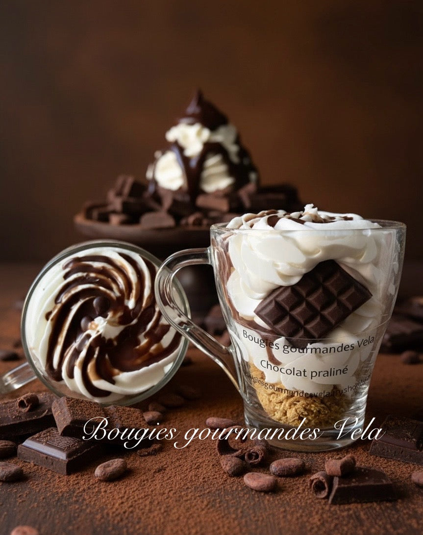 Coffret Je t’aime 2 bougies gourmandes parfum chocolat praliné parfum fruits rouges Bougie chantilly Bougie artisanale Bougie végétale Idée cadeau (Copie)