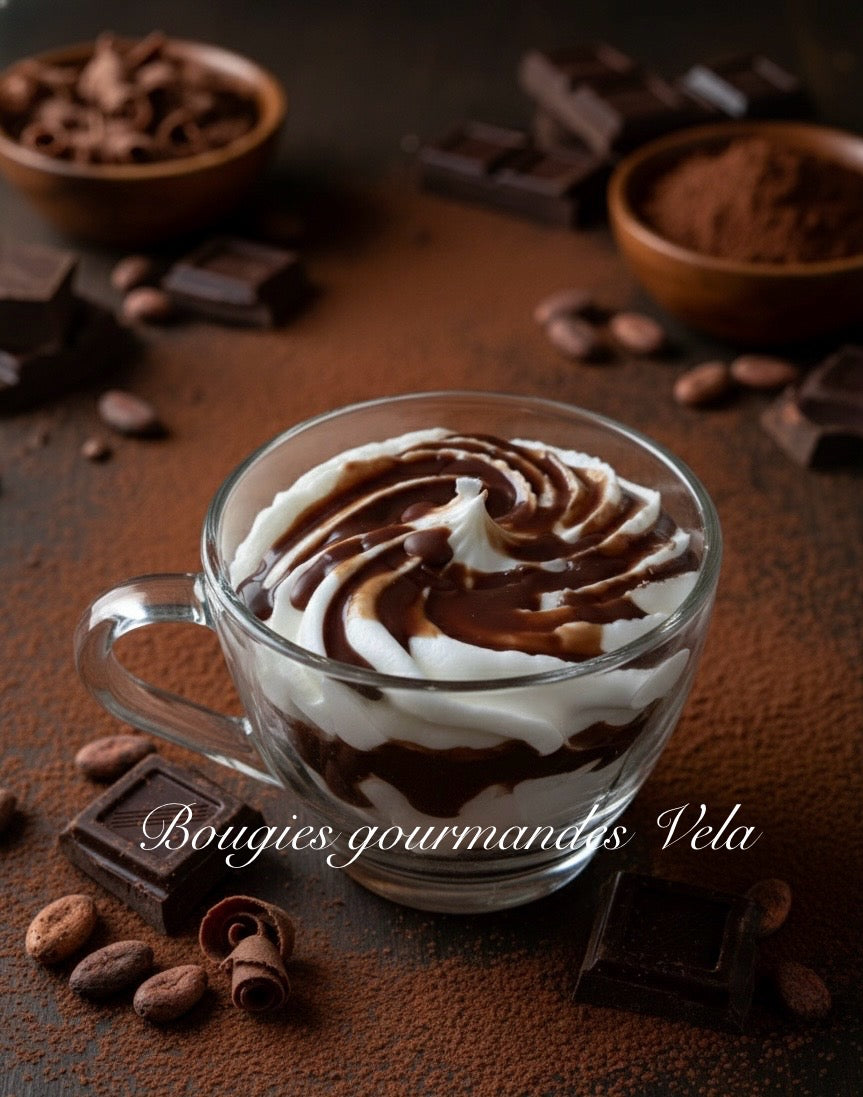 Bougie gourmande parfumée chocolat praliné Bougie chantilly Bougie artisanale Bougie végétale Idée cadeau