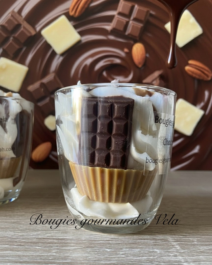 Bougie gourmande Bougie parfumée chocolat praliné Bougie cup cake Bougie chantilly Bougie artisanale Bougie végétale Idée cadeau