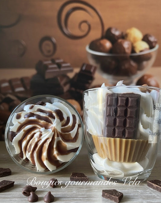 Bougie gourmande Bougie parfumée chocolat praliné Bougie cup cake Bougie chantilly Bougie artisanale Bougie végétale Idée cadeau