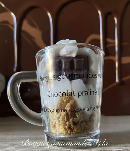 Mini Bougie gourmande parfumée chocolat praliné Bougie chantilly Bougie artisanale Bougie végétale Idée cadeau