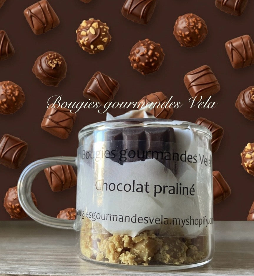 Mini Bougie gourmande parfumée chocolat praliné Bougie chantilly Bougie artisanale Bougie végétale Idée cadeau
