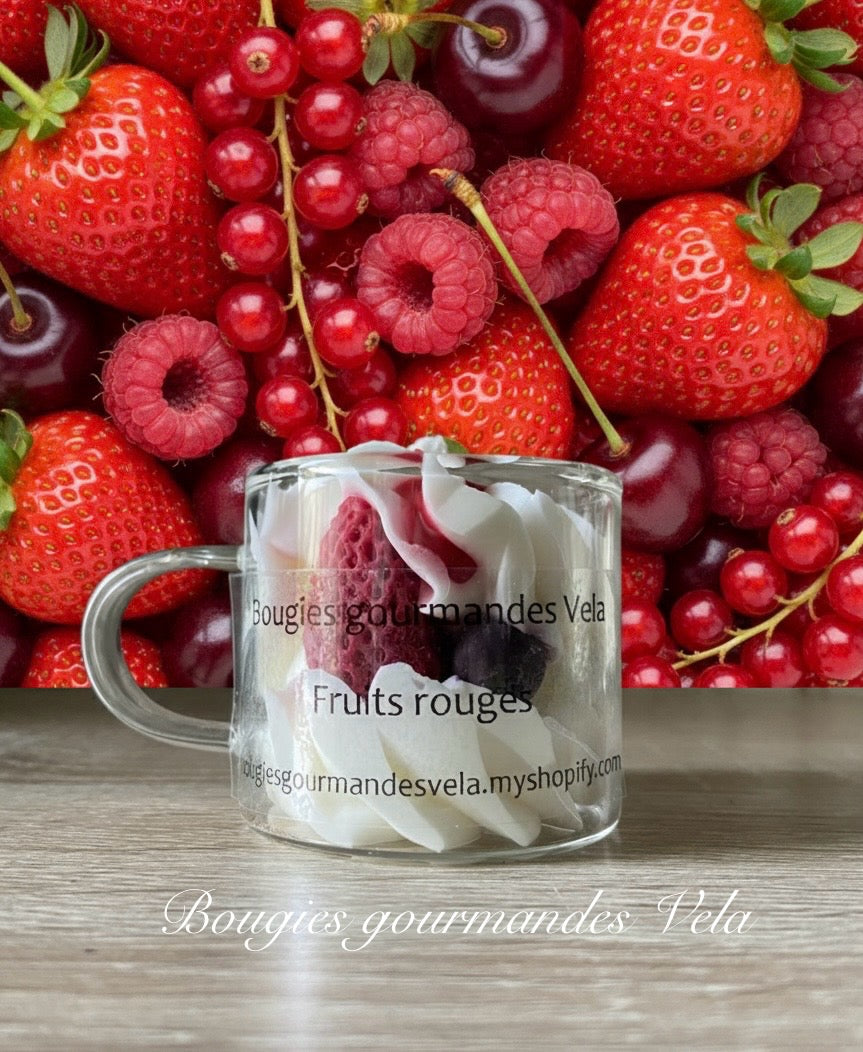 Mini Bougie gourmande parfumée fruits rouges Bougie chantilly Bougie artisanale Bougie végétale Idée cadeau