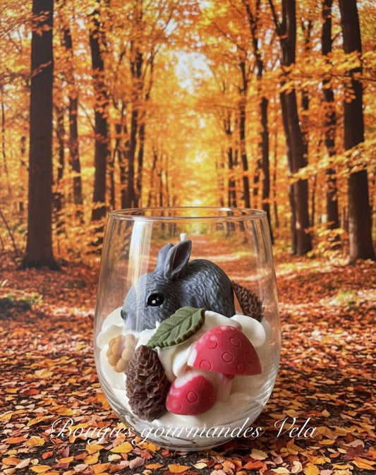Bougie gourmande Bougie Le lapin de la forêt Bougie parfumée vanille Bougie automne Bougie chantilly Bougie artisanale Bougie végétale Idée cadeau