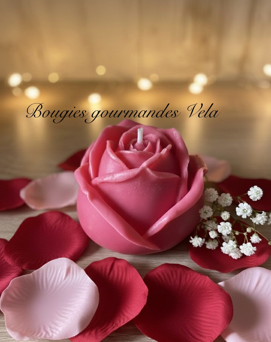 Coffret Joyeuse Saint Valentin Bougie fleur rose Idée cadeau Saint Valentin (Copie)