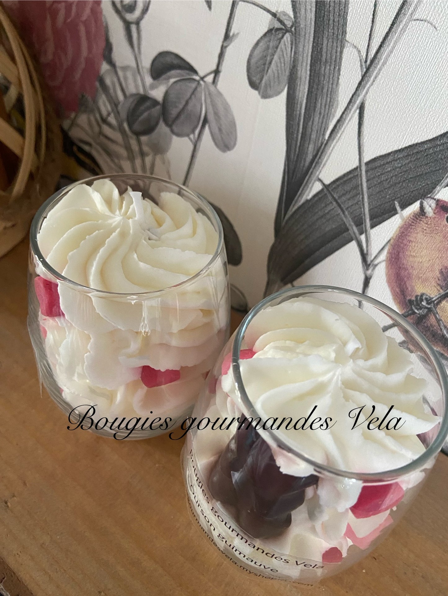 Bougie gourmande ourson guimauve parfumée Bougie chantilly Bougie artisanale Bougie végétale Idée cadeau
