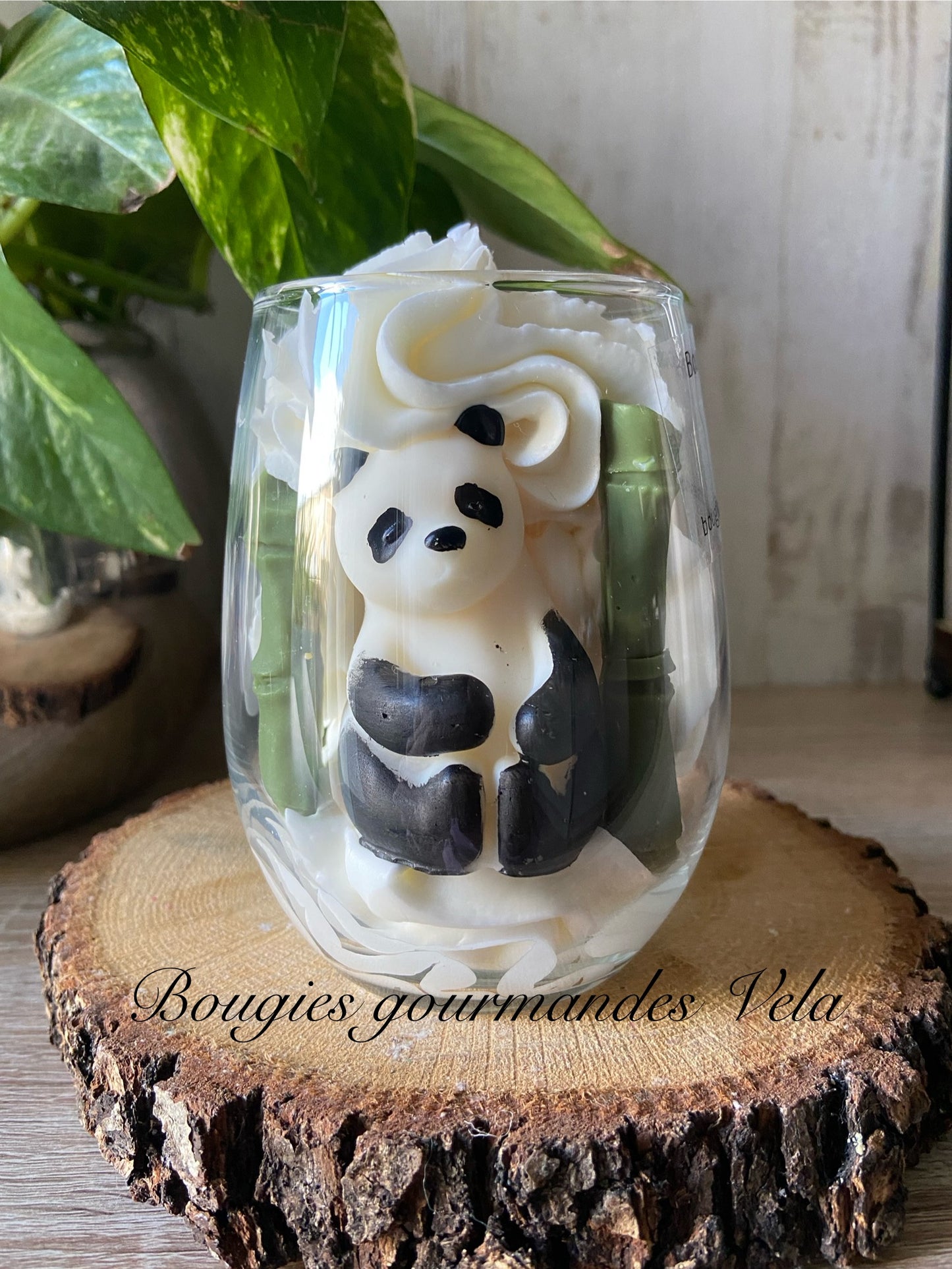 Bougie gourmande panda bambou parfumée Bougie chantilly Bougie artisanale Bougie végétale Idée cadeau