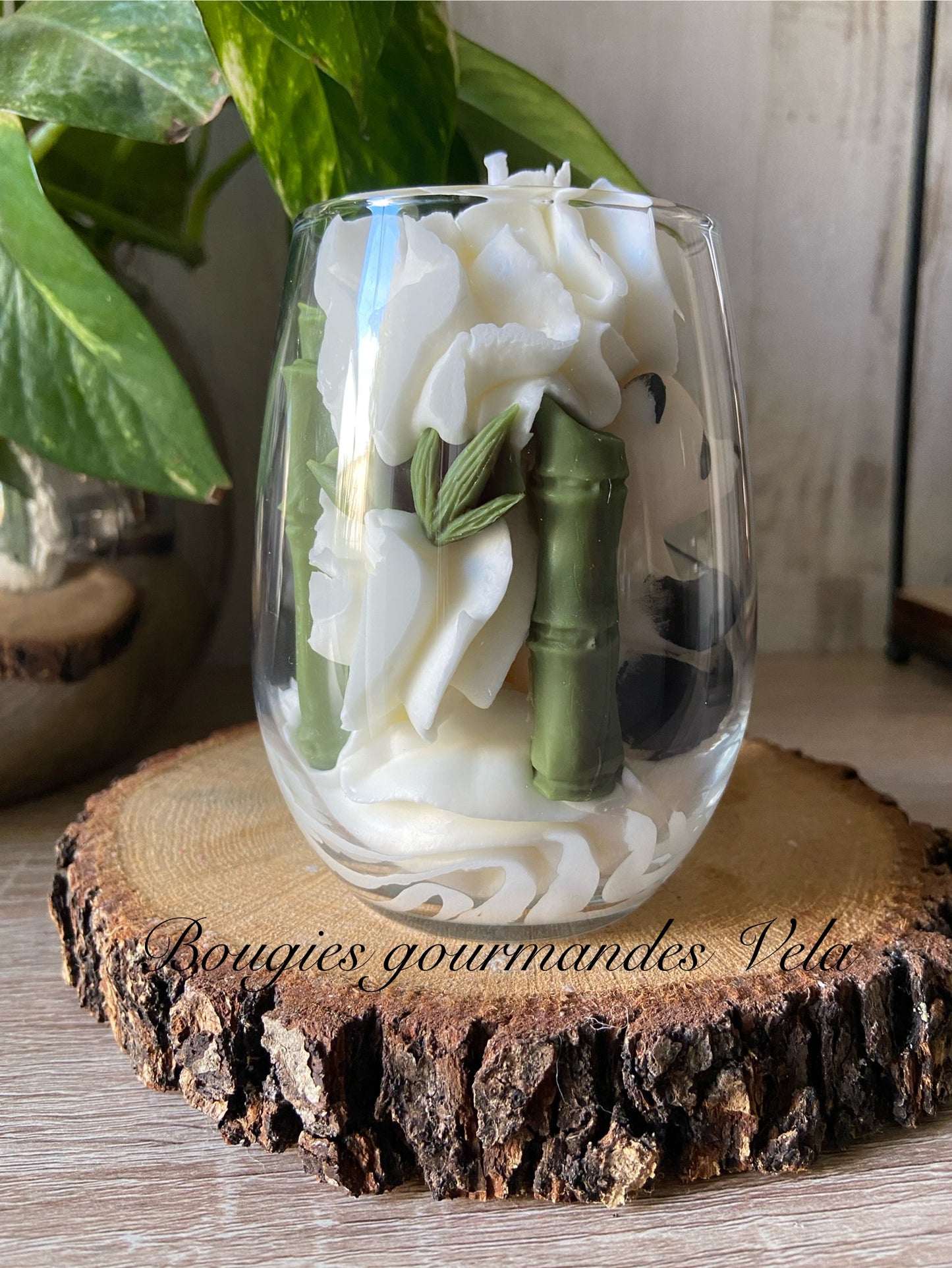 Bougie gourmande panda bambou parfumée Bougie chantilly Bougie artisanale Bougie végétale Idée cadeau