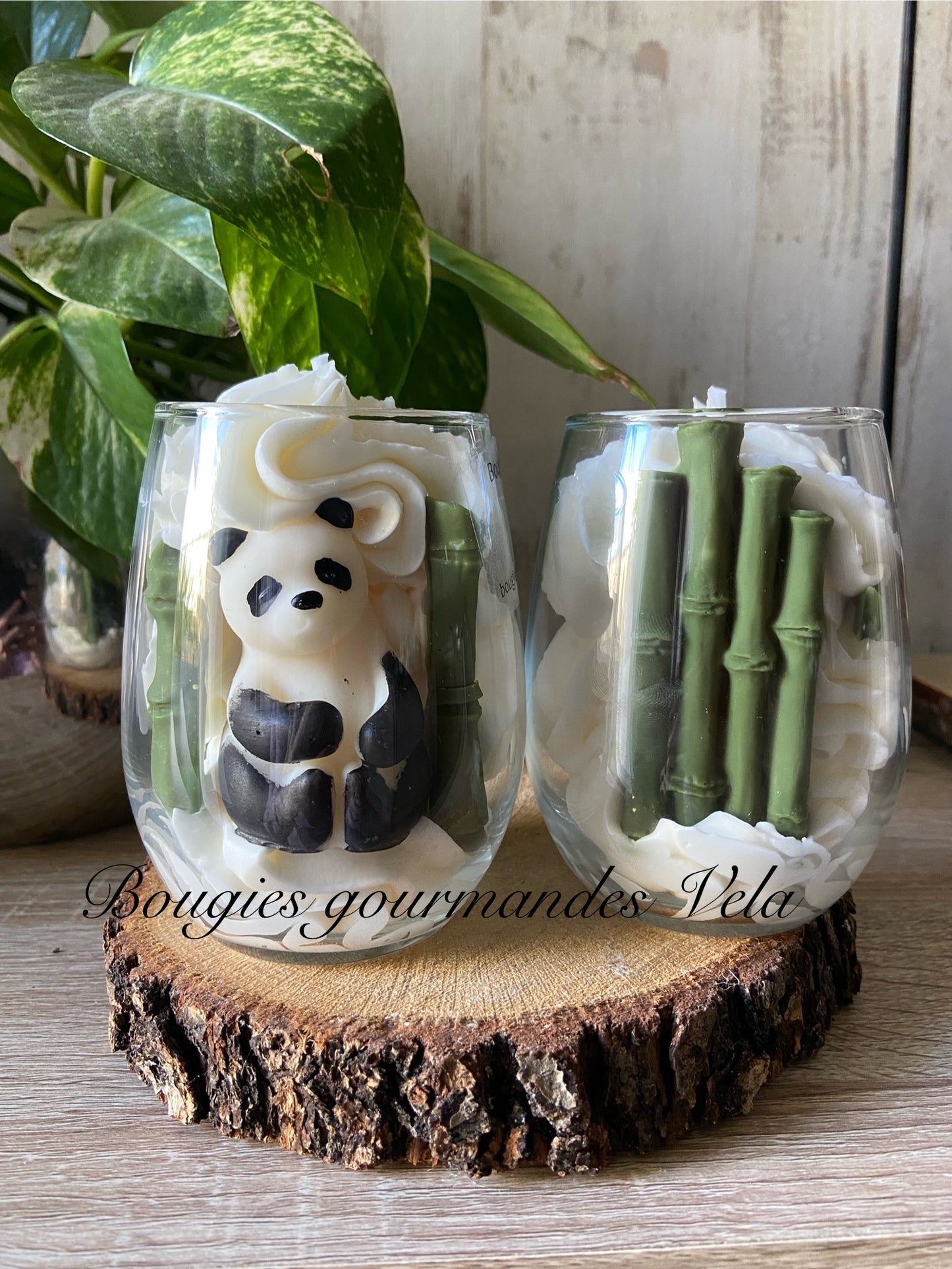Bougie gourmande panda bambou parfumée Bougie chantilly Bougie artisanale Bougie végétale Idée cadeau