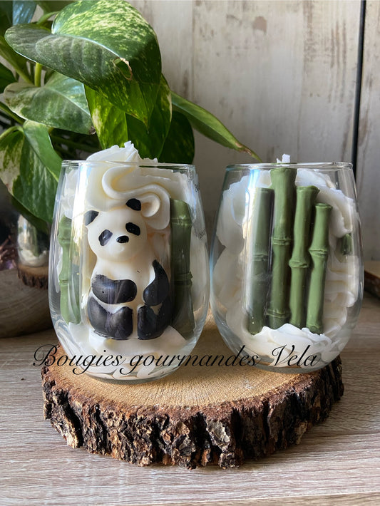 Bougie gourmande panda bambou parfumée Bougie chantilly Bougie artisanale Bougie végétale Idée cadeau