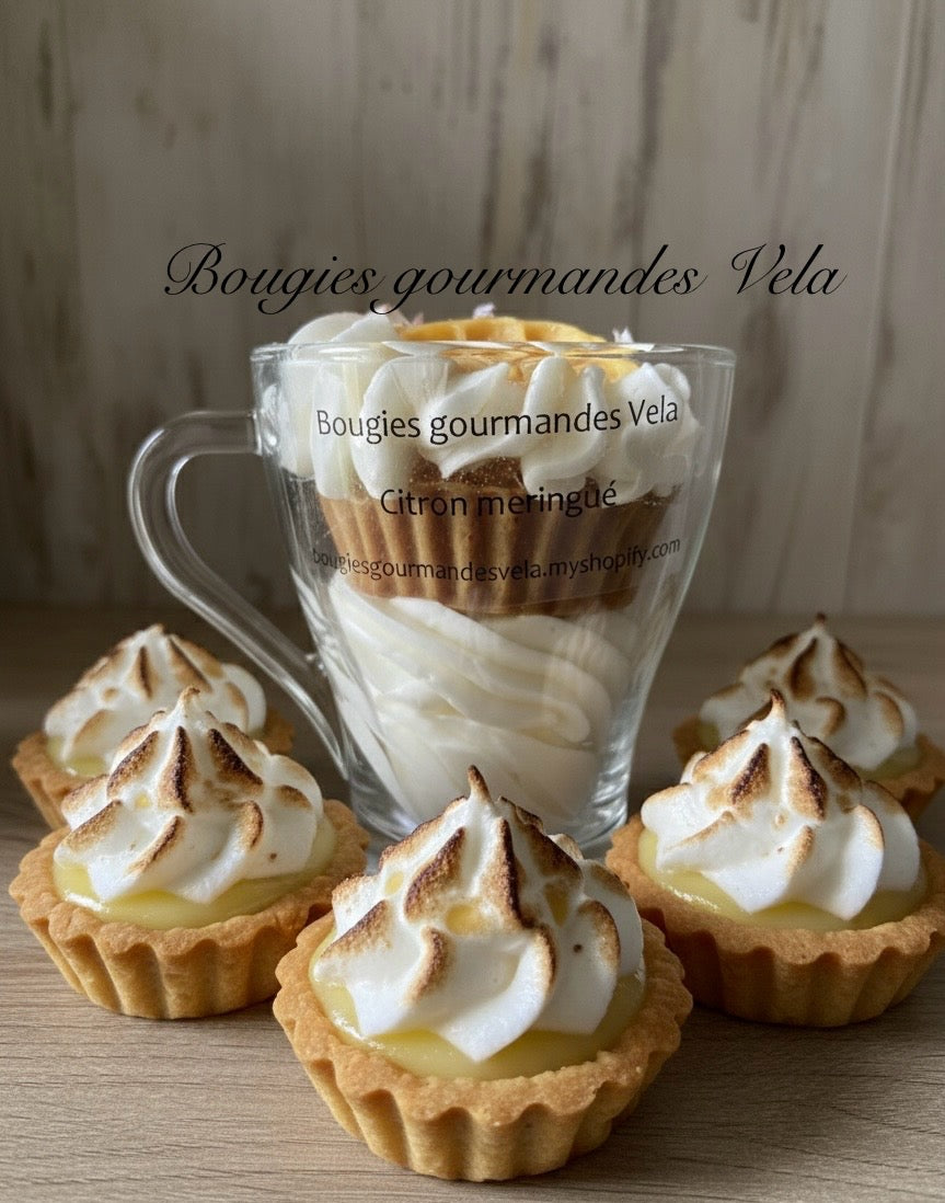 Bougie gourmande Bougie parfumée citron meringué Bougie chantilly Bougie artisanale Bougie végétale Idée cadeau
