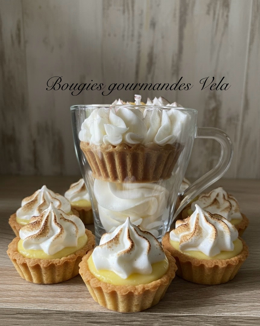 Bougie gourmande Bougie parfumée citron meringué Bougie chantilly Bougie artisanale Bougie végétale Idée cadeau
