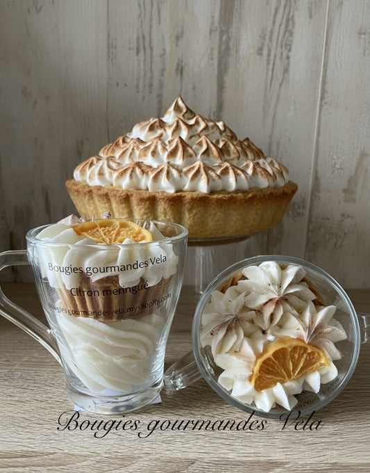 Bougie gourmande Bougie parfumée citron meringué Bougie chantilly Bougie artisanale Bougie végétale Idée cadeau