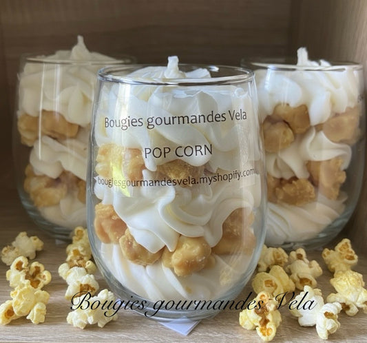 Bougie gourmande parfumée pop corn Bougie chantilly Bougie artisanale Bougie végétale Idée cadeau