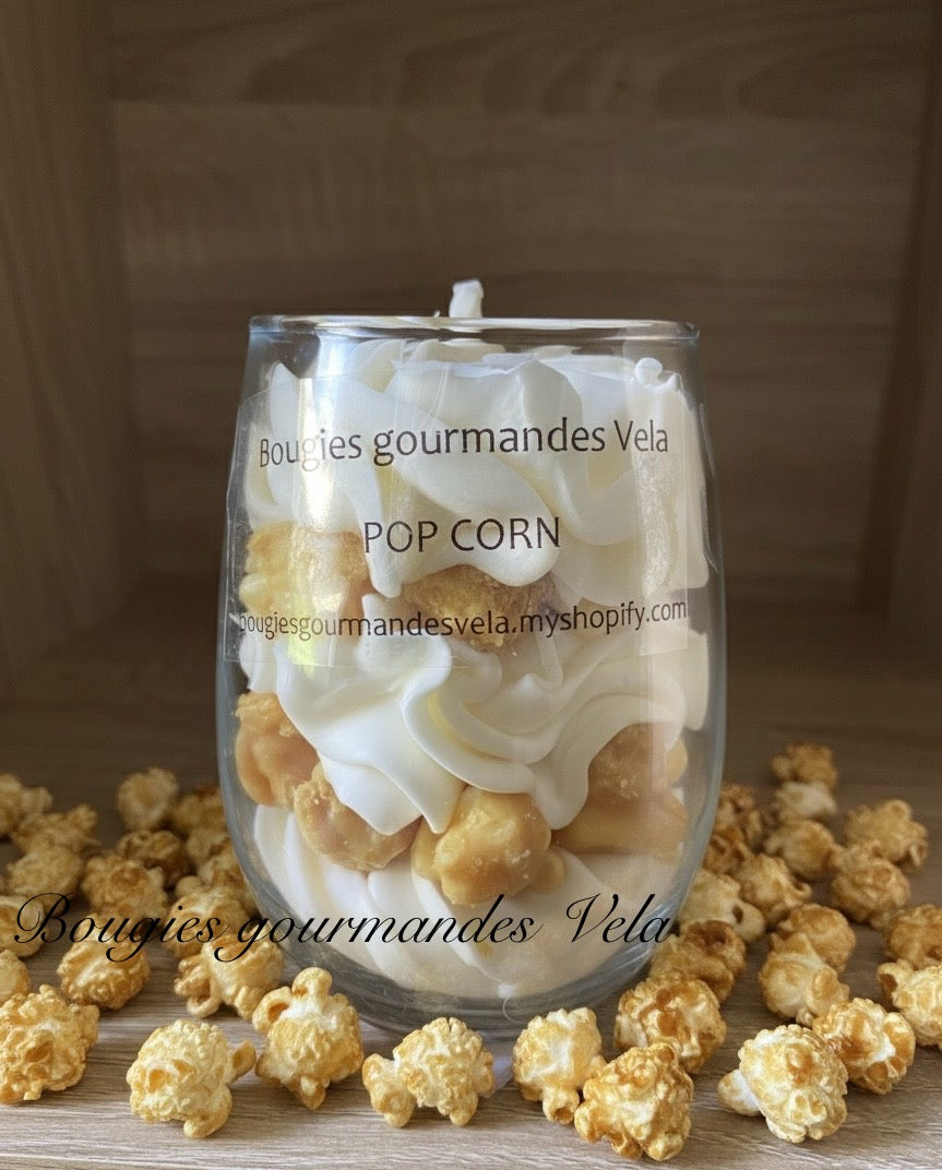 Bougie gourmande parfumée pop corn Bougie chantilly Bougie artisanale Bougie végétale Idée cadeau