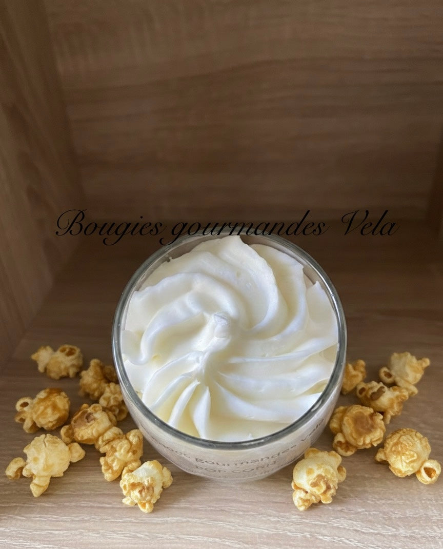 Bougie gourmande parfumée pop corn Bougie chantilly Bougie artisanale Bougie végétale Idée cadeau
