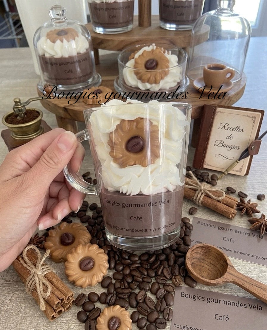 Bougie gourmande parfumée café Bougie chantilly Bougie artisanale Bougie végétale Idée cadeau