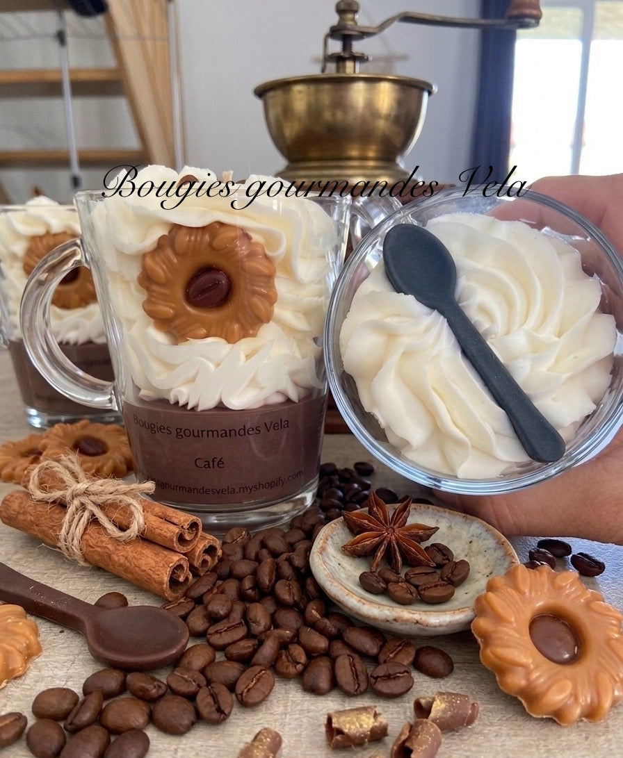 Bougie gourmande parfumée café Bougie chantilly Bougie artisanale Bougie végétale Idée cadeau