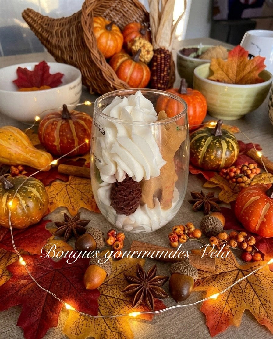 Bougie gourmande automne chat Bougie parfumée cookie chocolat Bougie chantilly Bougie végétale Idée cadeau