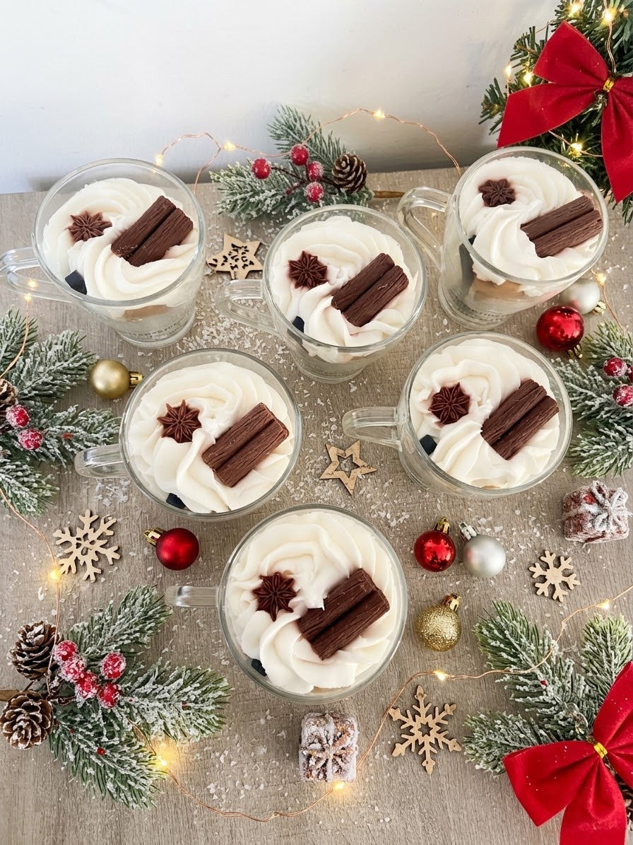 Vela gourmet Vela perfumada de praliné de chocolate Vela chantilly Vela artesanal Vela vegetal Idea de regalo de Navidad
