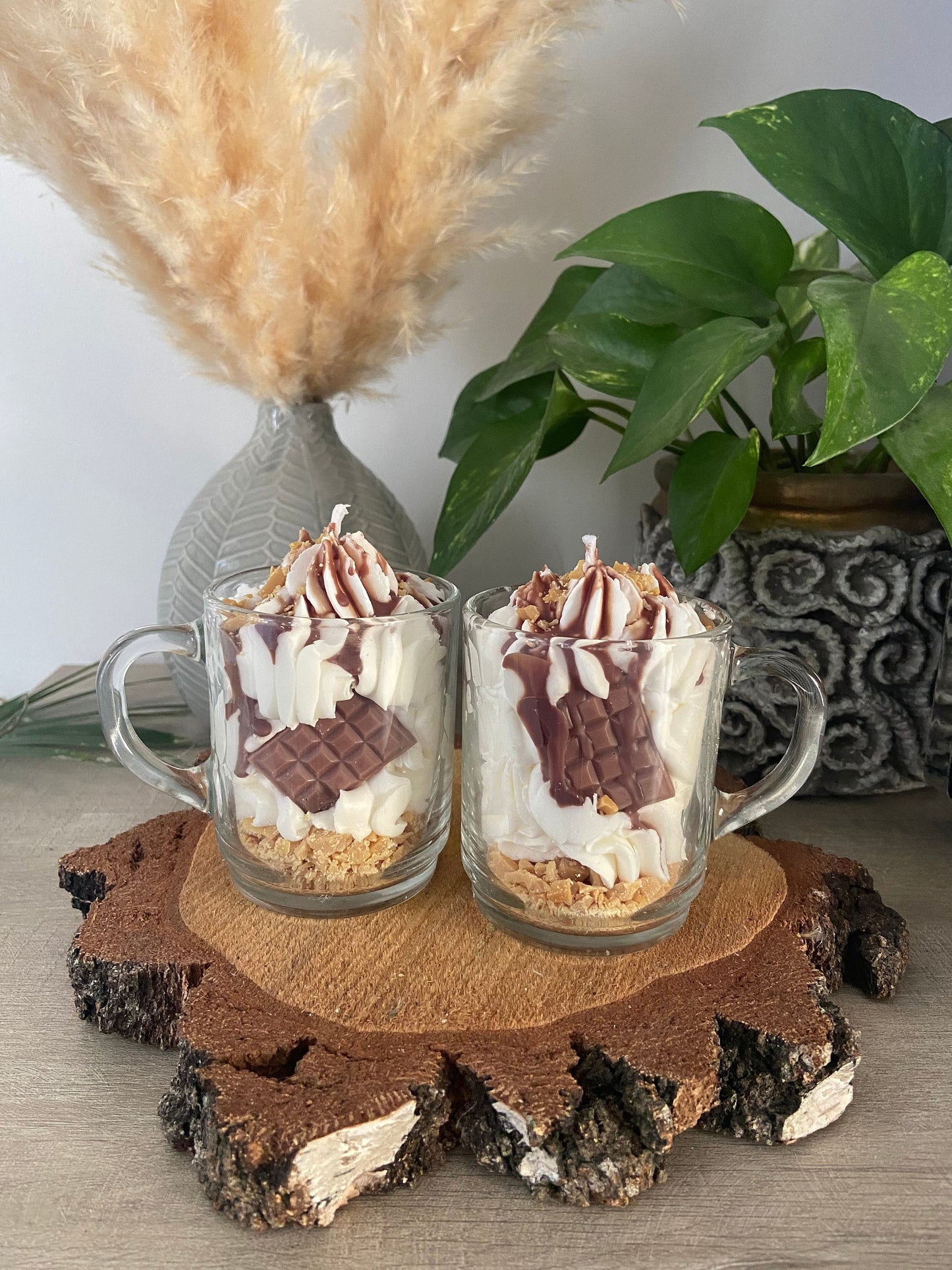 Bougie gourmande Bougie parfumée chocolat praliné Bougie chantilly Bougie artisanale Bougie végétale Idée cadeau noel
