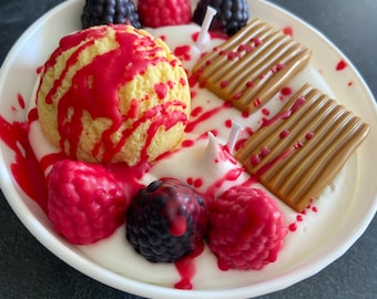 Bougie gourmande Bougie parfumée vanille Bougie glace Bougie chantilly Bougie artisanale Bougie végétale Bougie bowl Idée cadeau